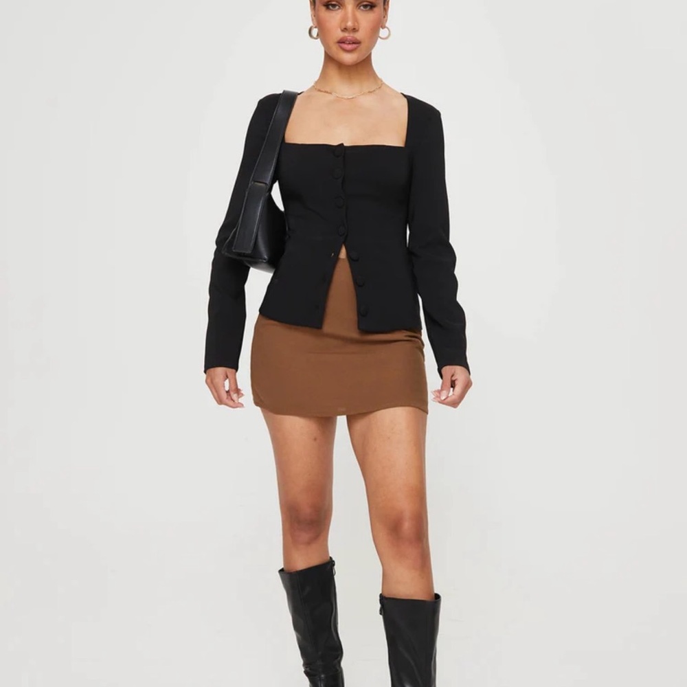 Princess Polly Black Tailored Long Sleeve - Picture 2 of 7